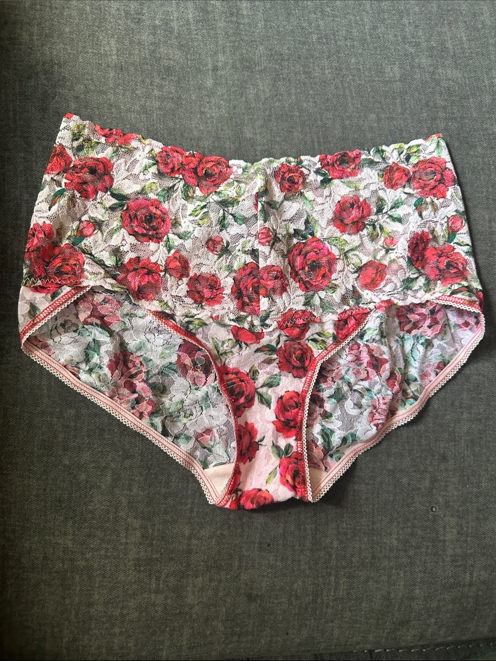 Floral Lace High-Waist Women’s a mini - Red Rose Print